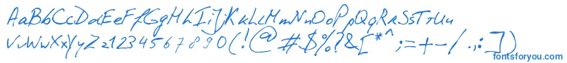 fuente PhontPhreaks Handwriting – Fuentes Azules Sobre Fondo Blanco