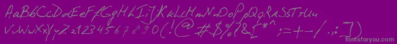 PhontPhreaks Handwriting Font – Gray Fonts on Purple Background