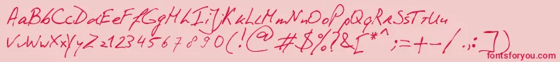 PhontPhreaks Handwriting-Schriftart – Rote Schriften auf rosa Hintergrund