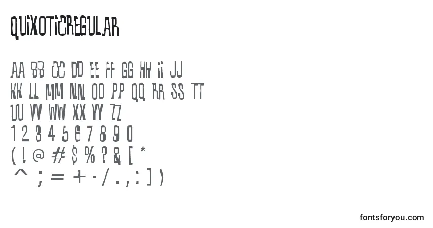 Fuente QuixoticRegular - alfabeto, números, caracteres especiales