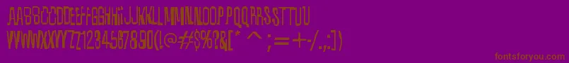 QuixoticRegular-fontti – ruskeat fontit violetilla taustalla