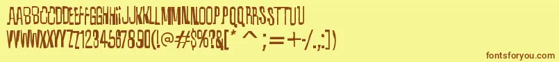 Шрифт QuixoticRegular – коричневые шрифты на жёлтом фоне