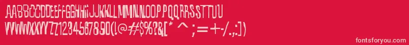 QuixoticRegular-fontti – vaaleanpunaiset fontit punaisella taustalla