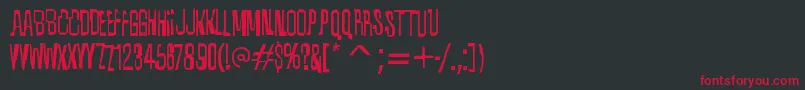 フォントQuixoticRegular – 黒い背景に赤い文字