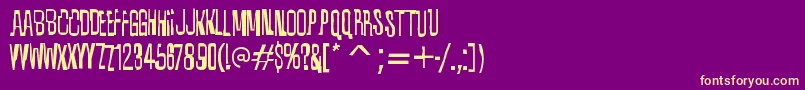 QuixoticRegular-fontti – keltaiset fontit violetilla taustalla