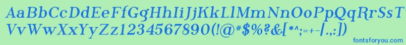 Шрифт Phosb    – синие шрифты на зелёном фоне