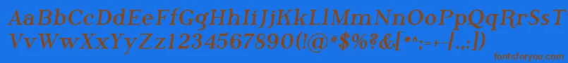 フォントPhosb    – 茶色の文字が青い背景にあります。