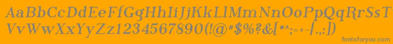 フォントPhosb    – オレンジの背景に灰色の文字