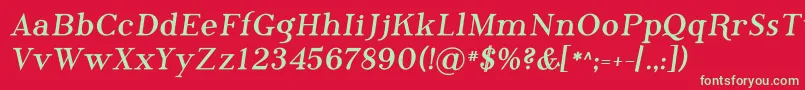 フォントPhosb    – 赤い背景に緑の文字