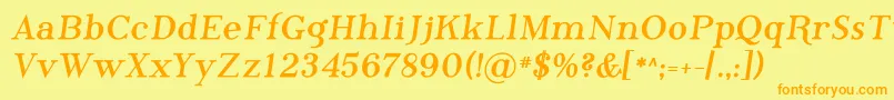 フォントPhosb    – オレンジの文字が黄色の背景にあります。