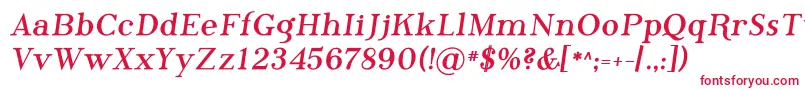 フォントPhosb    – 白い背景に赤い文字