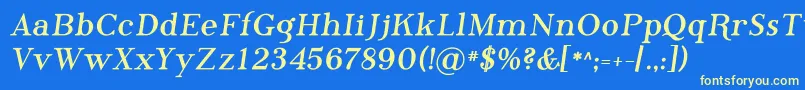 フォントPhosb    – 黄色の文字、青い背景