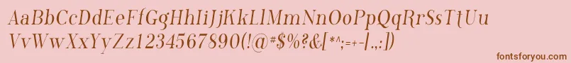 Phosc   -Schriftart – Braune Schriften auf rosa Hintergrund