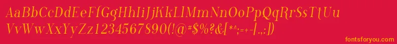 Fonte Phosc    – fontes laranjas em um fundo vermelho