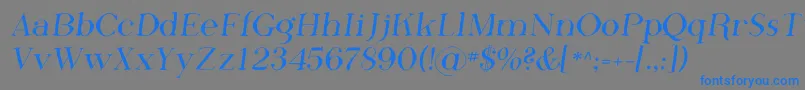 フォントPhosf    – 灰色の背景に青い文字