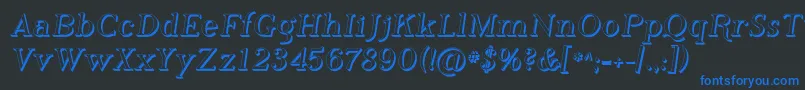 フォントPhosh    – 黒い背景に青い文字