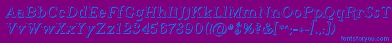 Fonte Phosh    – fontes azuis em um fundo violeta