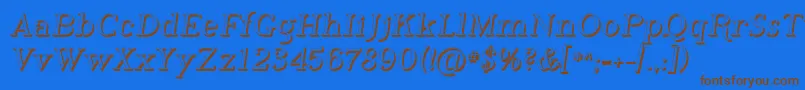 Phosh   -Schriftart – Braune Schriften auf blauem Hintergrund