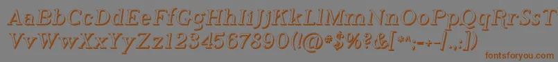 フォントPhosh    – 茶色の文字が灰色の背景にあります。