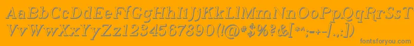 Phosh   -Schriftart – Graue Schriften auf orangefarbenem Hintergrund