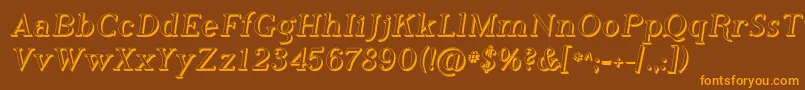 フォントPhosh    – オレンジ色の文字が茶色の背景にあります。