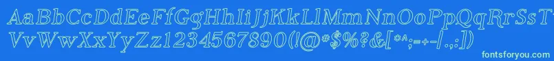 Phosi    Font – Green Fonts on Blue Background