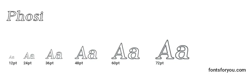 Размеры шрифта Phosi    (136814)