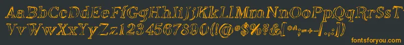 Phoso   -Schriftart – Orangefarbene Schriften auf schwarzem Hintergrund