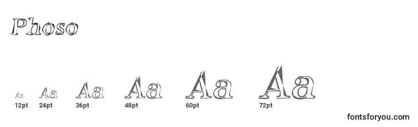 Размеры шрифта Phoso    (136815)