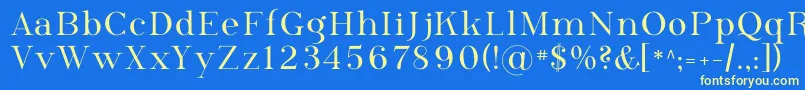 フォントPhosph09 – 黄色の文字、青い背景