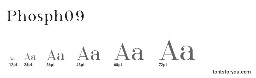 Größen der Schriftart Phosph09 (136816)