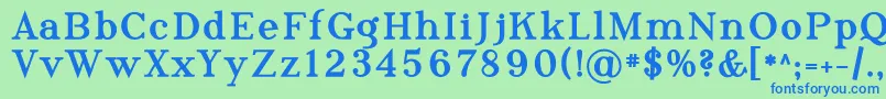 Phosph10 Font – Blue Fonts on Green Background