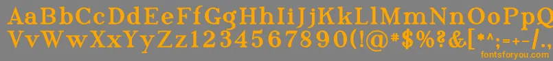 フォントPhosph10 – オレンジの文字は灰色の背景にあります。