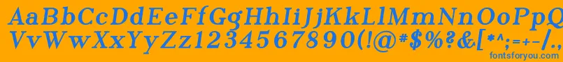 Phosph11-Schriftart – Blaue Schriften auf orangefarbenem Hintergrund