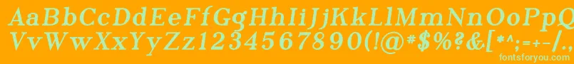 Fonte Phosph11 – fontes verdes em um fundo laranja