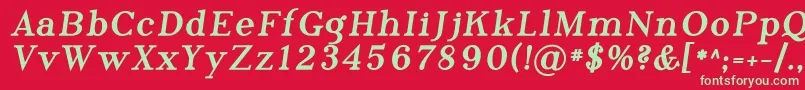 Czcionka Phosph11 – zielone czcionki na czerwonym tle