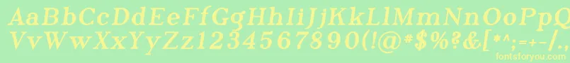 Phosph11 Font – Yellow Fonts on Green Background