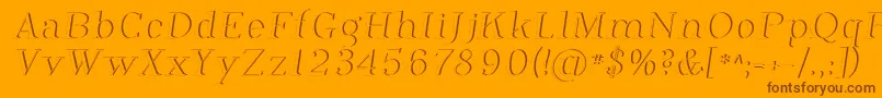 Phosph12-Schriftart – Braune Schriften auf orangefarbenem Hintergrund