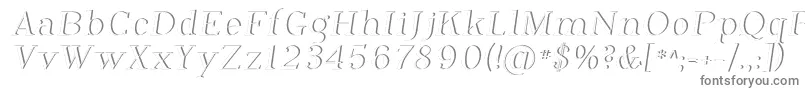 Phosph12-fontti – harmaat kirjasimet valkoisella taustalla