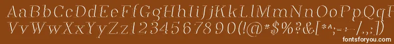 Phosph12-Schriftart – Weiße Schriften auf braunem Hintergrund