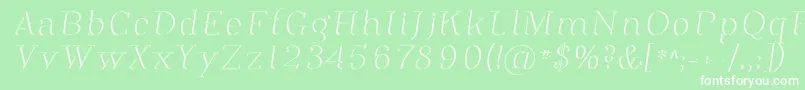 Phosph12-Schriftart – Weiße Schriften auf grünem Hintergrund