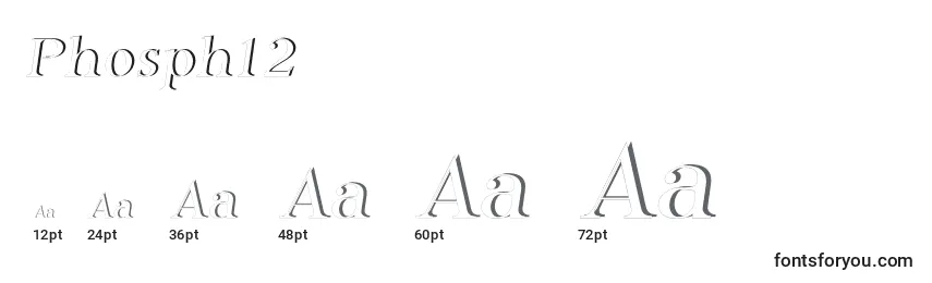 Размеры шрифта Phosph12 (136819)