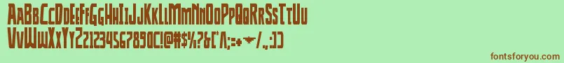 Thunderhawkcond Font – Brown Fonts on Green Background