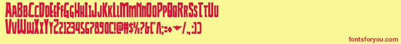 Thunderhawkcond Font – Red Fonts on Yellow Background