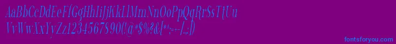 Phosph13-Schriftart – Blaue Schriften auf violettem Hintergrund