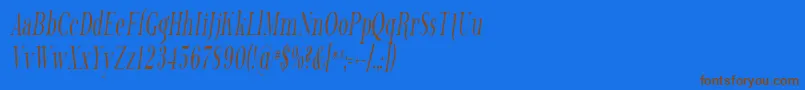 Phosph13-Schriftart – Braune Schriften auf blauem Hintergrund