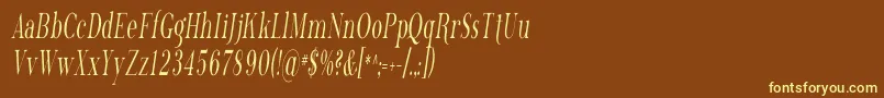 Phosph13-fontti – keltaiset fontit ruskealla taustalla