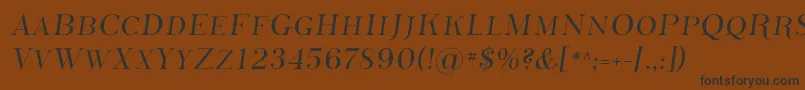 フォントPhoss    – 黒い文字が茶色の背景にあります
