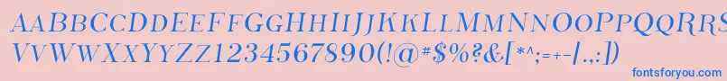フォントPhoss    – ピンクの背景に青い文字