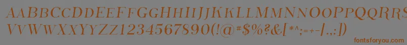 フォントPhoss    – 茶色の文字が灰色の背景にあります。